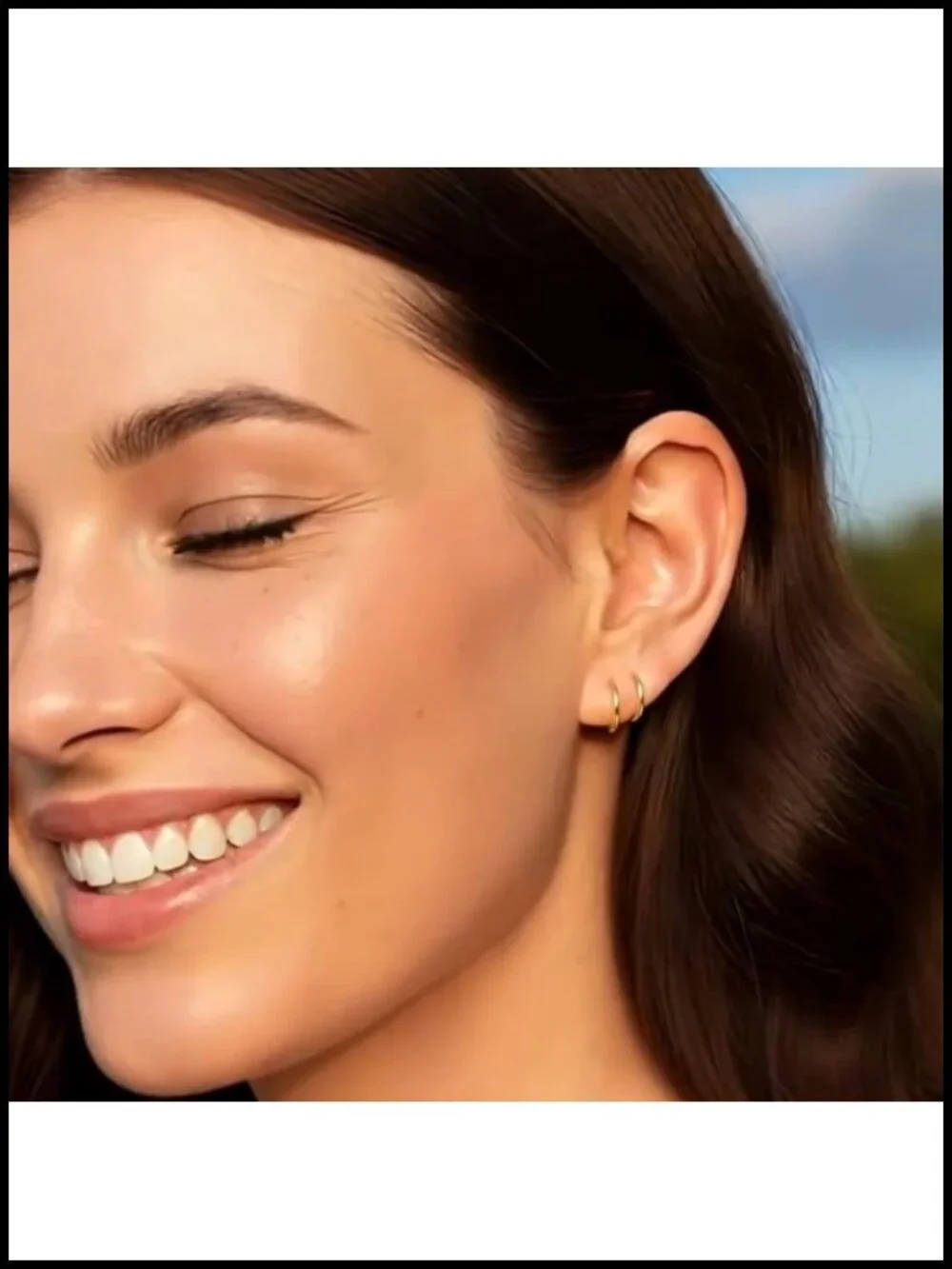 14K Gold Filled 8mm Small Huggie Hoop Earrings Handmade Lightweight
